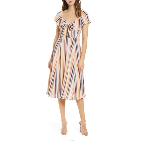 tie front a line dress